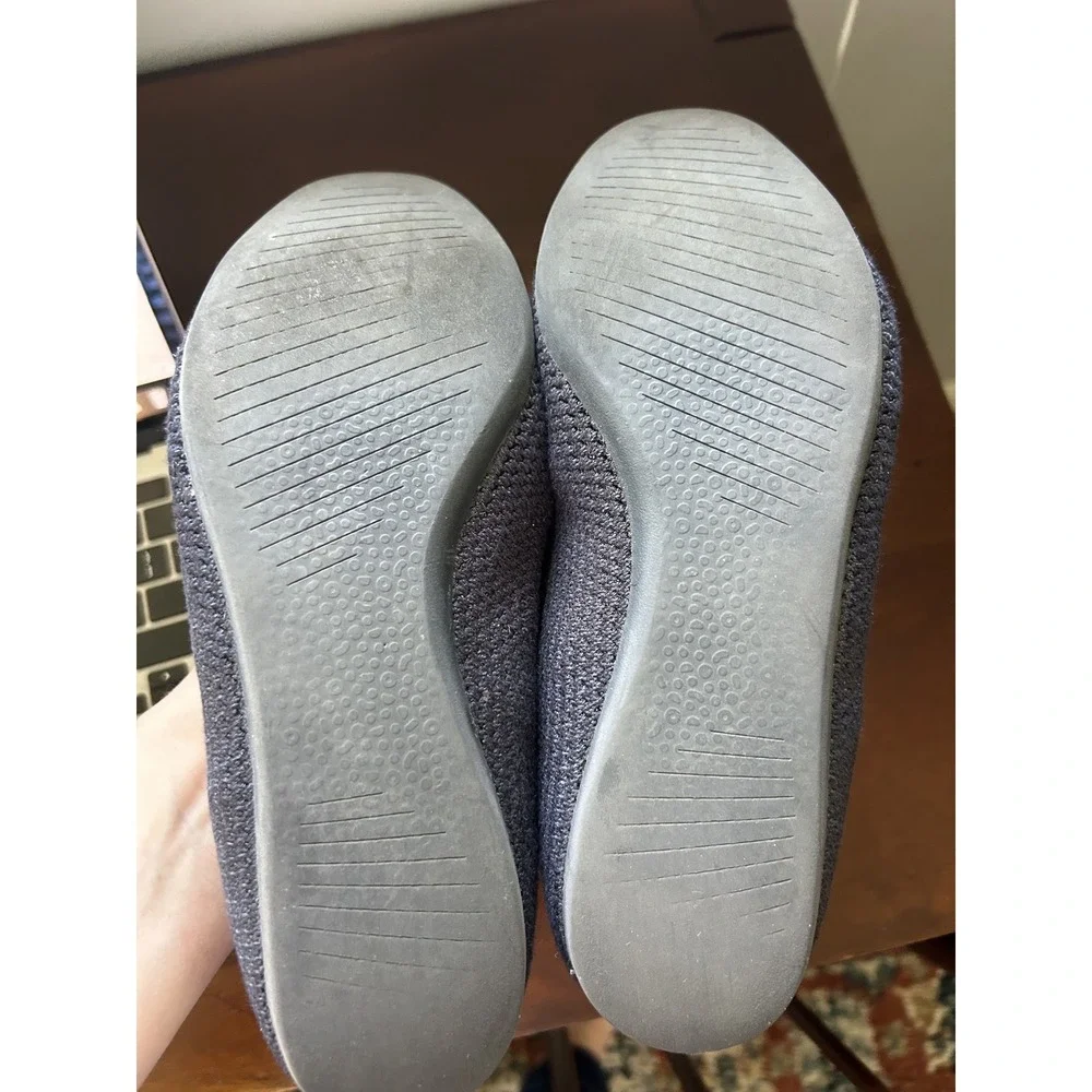 Allbirds Tree Breezers Charcoal Grey Blue Fiber Ballet Flats Womens 7.5